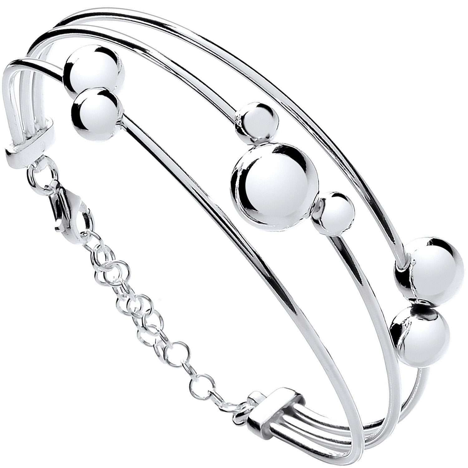 Silver Tube & Ball Bracelet with Safety Chain - Fine Bracelet - Certified Authentic – Luxury Jewellery by Imperial Tim